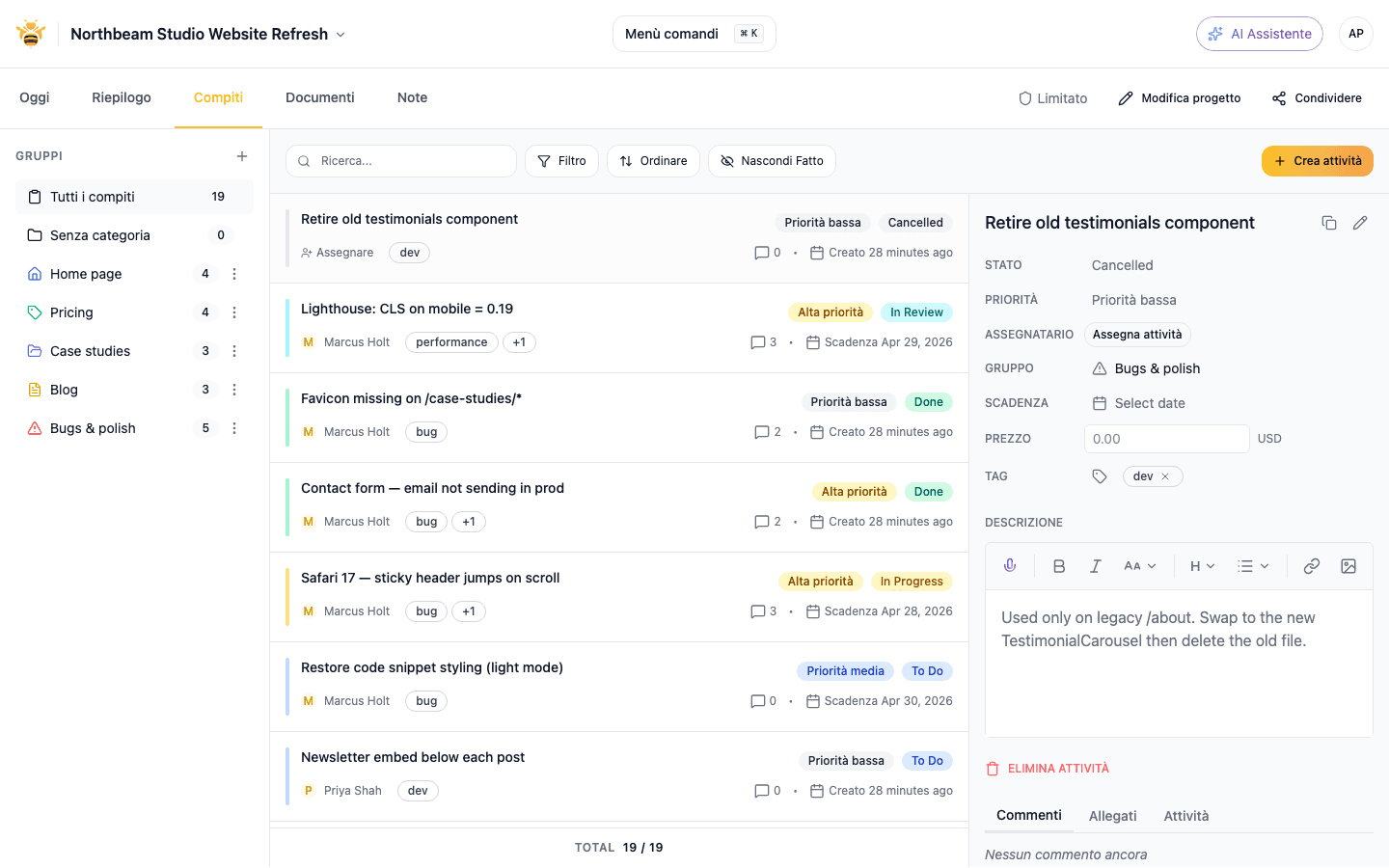 Bug report detail showing console logs and network errors panel